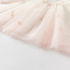 Dave&Bella Toddler Girls Autumn Soft Seashell Pink Mesh Party Dress