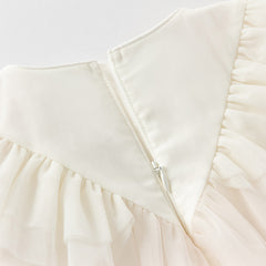 Dave&Bella Toddler Girls Autumn Soft Seashell Pink Mesh Party Dress