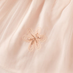 Dave&Bella Toddler Charming Peach Pink Long Sleeve Comfortable Mesh Princess Dress