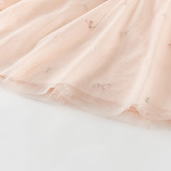 Dave&Bella Toddler Girls Autumn Charming Peachy Pink Chinese-style Mesh Dress