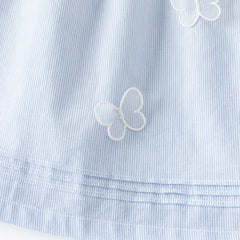 Dave&Bella Girls Autumn Cotton Breathable Blue White Striped Sweet A-line Dress