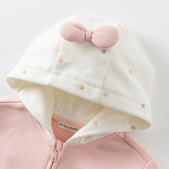 Dave&Bella Toddler Girls Autumn Sweet Pink Ultra-soft Outwear Hooded Coats