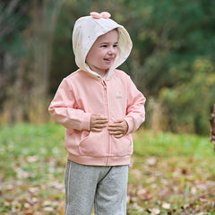 Dave&Bella Toddler Girls Autumn Sweet Pink Ultra-soft Outwear Hooded Coats