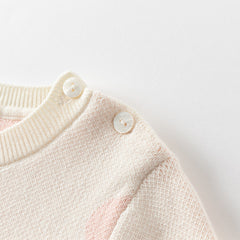 Dave&Bella Toddler Girls Autumn Sweet Pink Round Dots Rabbit Print Mesh Party Dress