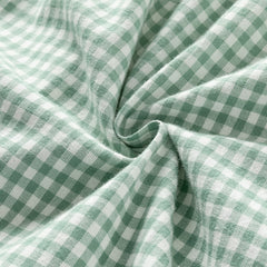 Dave&Bella Toddler Girls Autumn Green White Plaid Cotton Soft Party Dress(wallet bag)