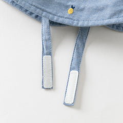 Dave&Bella Girls Autumn Fashion Floral/Denim Blue Cotton Hat