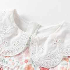 Dave&Bella Toddler Girls Cotton Adorable Floral Print Long Sleeve Dress