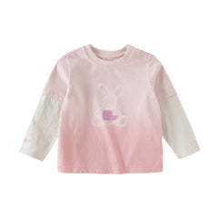 Dave&Bella Toddler Boys/Girls Versatile Light Green/Pink Lightweight Cotton T-shirt Tops