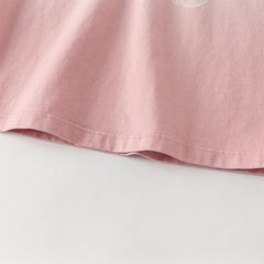 Dave&Bella Toddler Boys/Girls Versatile Light Green/Pink Lightweight Cotton T-shirt Tops