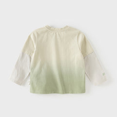 Dave&Bella Toddler Boys/Girls Versatile Light Green/Pink Lightweight Cotton T-shirt Tops