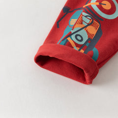 Dave&Bella Toddler Boys Charming Red Comfortable Cotton T-shirt Tops