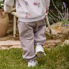 Dave&Bella Toddler Girls Purple Adjustable-waistband Outdoor Loose Pants