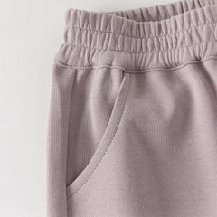 Dave&Bella Toddler Girls Purple Adjustable-waistband Outdoor Loose Pants