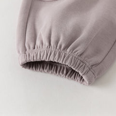 Dave&Bella Toddler Girls Purple Adjustable-waistband Outdoor Loose Pants