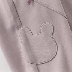 Dave&Bella Toddler Girls Purple Adjustable-waistband Outdoor Loose Pants