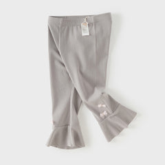 Dave&Bella Toddler Girls Purple/Light Grey Soft Stretchable Pants