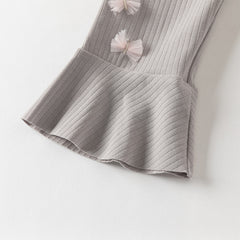 Dave&Bella Toddler Girls Purple/Light Grey Soft Stretchable Pants