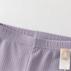 Dave&Bella Toddler Girls Purple/Light Grey Soft Stretchable Pants