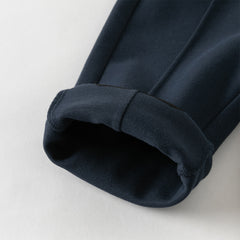 Dave&Bella Toddler Girls Cute Navy Blue/Grey Straight-leg Stretchable Pants