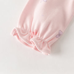 Dave&Bella Baby Girls Cute Pink Bow Print Hooded Rompers