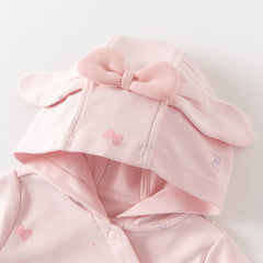 Dave&Bella Baby Girls Cute Pink Bow Print Hooded Rompers