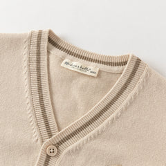 Dave&Bella Toddler Boys Casual Apricot Soft Pure Cotton Sweater Cardigans