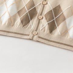 Dave&Bella Toddler Boys Casual Apricot Soft Pure Cotton Sweater Cardigans