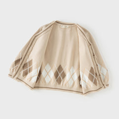 Dave&Bella Toddler Boys Casual Apricot Soft Pure Cotton Sweater Cardigans