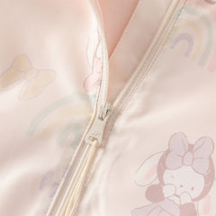 Dave&Bella Toddler Girls Cute Pink Rabbit Outwear Long Sleeve Hooded Mesh Jackets