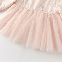 Dave&Bella Toddler Girls Cute Pink Rabbit Outwear Long Sleeve Hooded Mesh Jackets