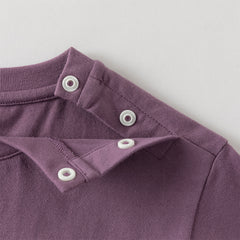 Dave&Bella Toddler Boys Purple/Beige Long Sleeve Breathable Cotton T-shirt Tops