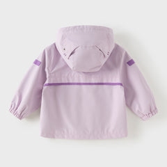Dave&Bella Toddler Boys/Girls Balck/Purple Waterproof Hooded Fleece Outdoor Jackets