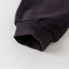 Dave&Bella Toddler Boys Purple Playful Bear Print Turtle Long Sleeve Top Pant Suits