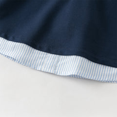 Dave&Bella Toddler Boys Playful Navy Blue T-shirt Pant Suits