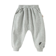 Dave&Bella Toddler Girls Peach Pink/ Light Grey Soft Loose Drawstring Pants