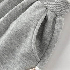 Dave&Bella Toddler Girls Peach Pink/ Light Grey Soft Loose Drawstring Pants