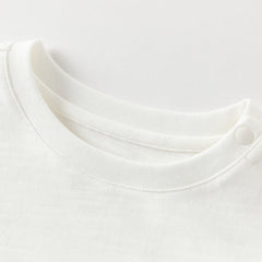 Dave&Bella Toddler Boys Blue/White Classic Round Collar Long Sleeve Cotton T-shirts