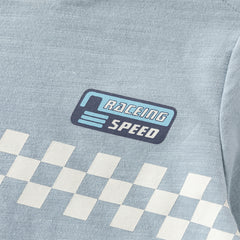 Dave&Bella Toddler Boys Blue/White Classic Round Collar Long Sleeve Cotton T-shirts