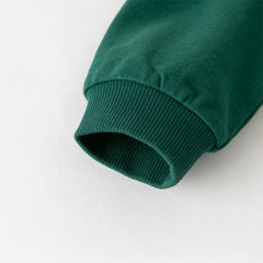 Dave&Bella Toddler Boys Green Soft Round Collar Long Sleeve Top Pants Suits