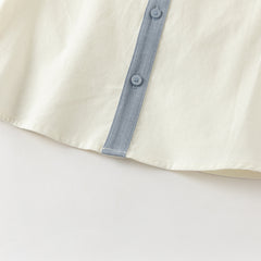 Dave&Bella Toddler Boys Casual Beige Soft Cotton College-style Shirts