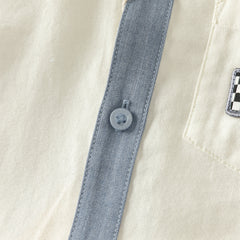 Dave&Bella Toddler Boys Casual Beige Soft Cotton College-style Shirts