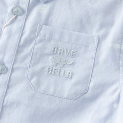 Dave&Bella Toddler Boys Light Blue Lightweight Cotton Formal Shirt Tops
