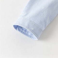 Dave&Bella Toddler Boys Light Blue Lightweight Cotton Formal Shirt Tops