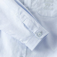 Dave&Bella Toddler Boys Light Blue Lightweight Cotton Formal Shirt Tops