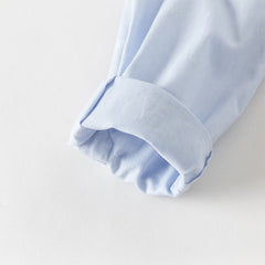 Dave&Bella Toddler Boys Light Blue Lightweight Cotton Formal Shirt Tops