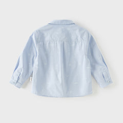 Dave&Bella Toddler Boys Light Blue Lightweight Cotton Formal Shirt Tops