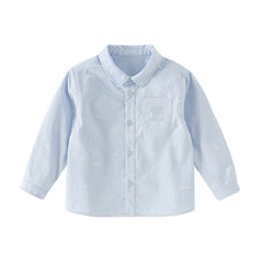 Dave&Bella Toddler Boys Light Blue Lightweight Cotton Formal Shirt Tops