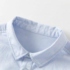 Dave&Bella Toddler Boys Light Blue Lightweight Cotton Formal Shirt Tops