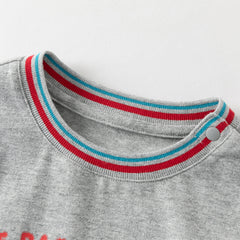 Dave&Bella Toddler Boys Grey Playful Print T-shirt Pant Suits