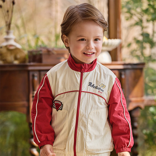 Dave&Bella Kids Boys Casual Beige Turtle Long Sleeve Jackets